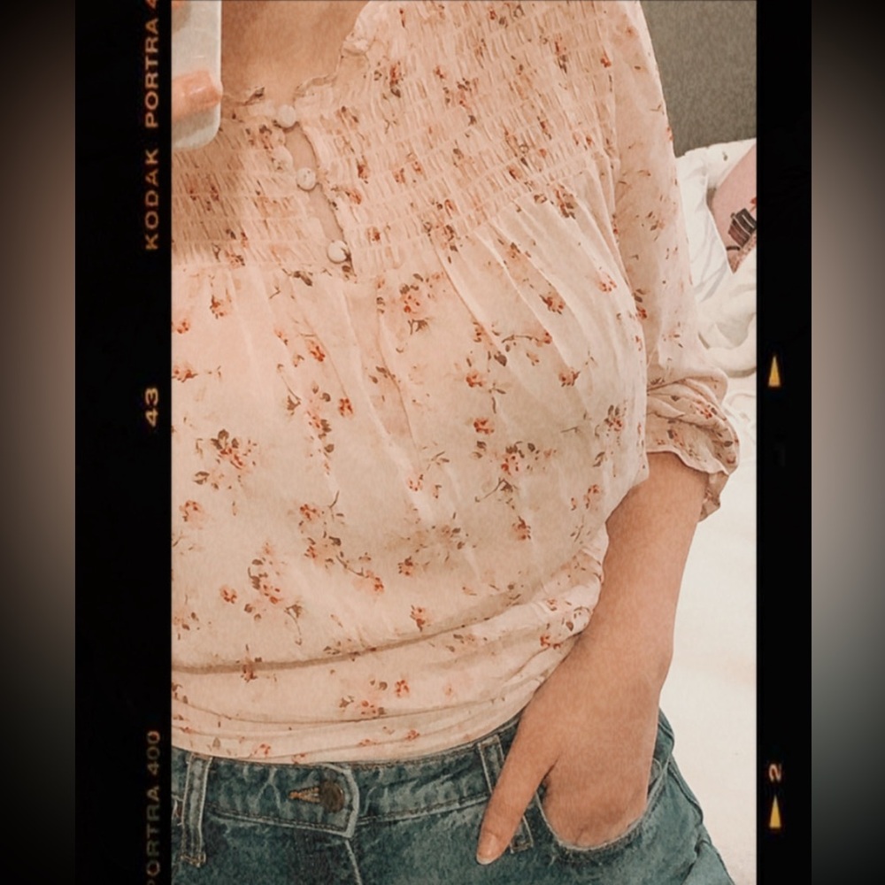 Cynthia Rowley Floral Blouse - Light Pink - Picture 2 of 5